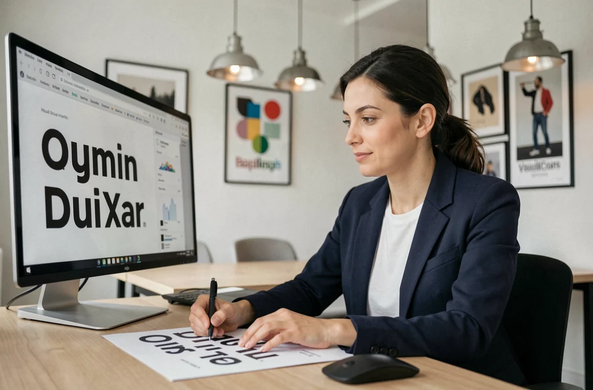 Directrice créative d'une agence lyonnaise travaillant sur une identité visuelle et une typographie pour un site web