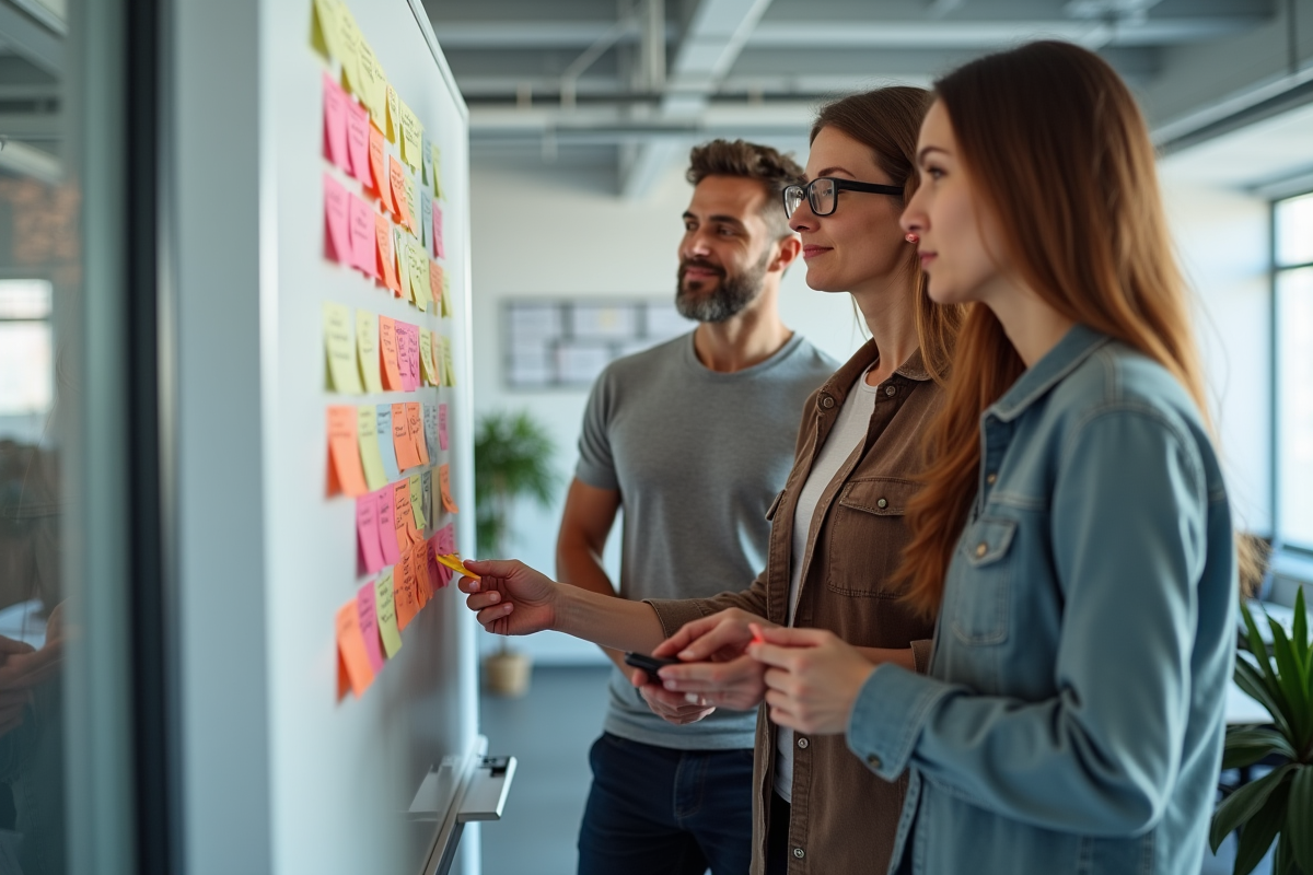 Adultes en discussion autour d