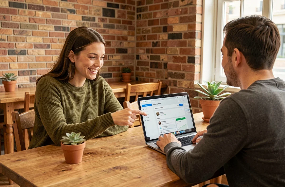 Coach web accompagnant une entrepreneuse dans la création de son site internet dans un coworking de Clermont-Ferrand