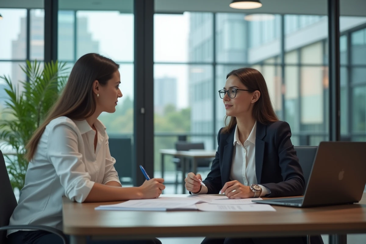 Entretien entre une apprentie et une responsable RH pour la signature d'un contrat d'apprentissage en période d'essai