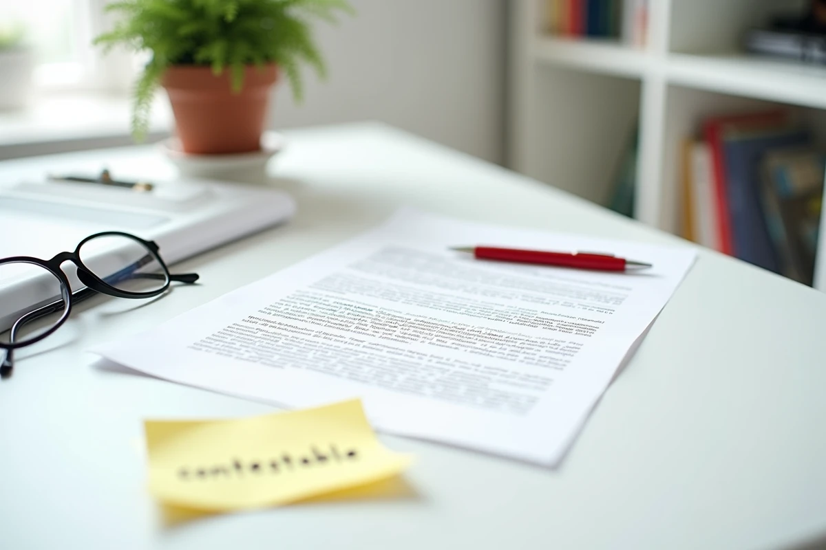 Gros plan sur un contrat de travail avec une clause de non-concurrence entourée au stylo rouge