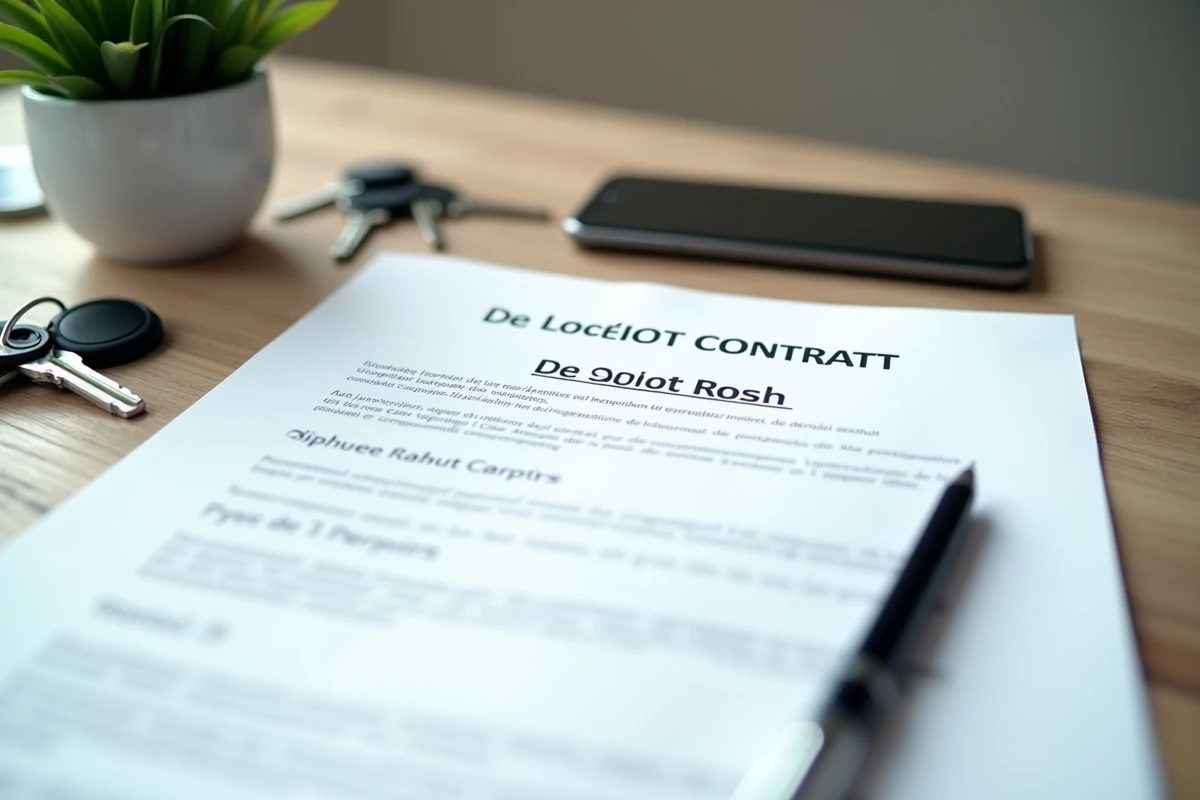 Gros plan sur un contrat de travail CESU en CDI posé sur un bureau en bois avec un stylo