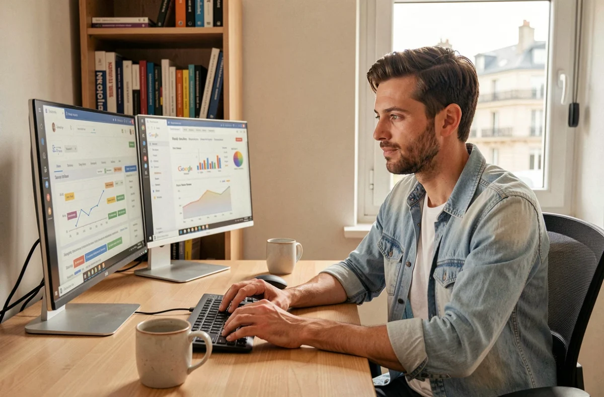 Spécialiste SEA de Referencemoi.com analysant des données de référencement et de Google Ads