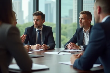 Groupe divers en r&eacute;union avec tension et malaise