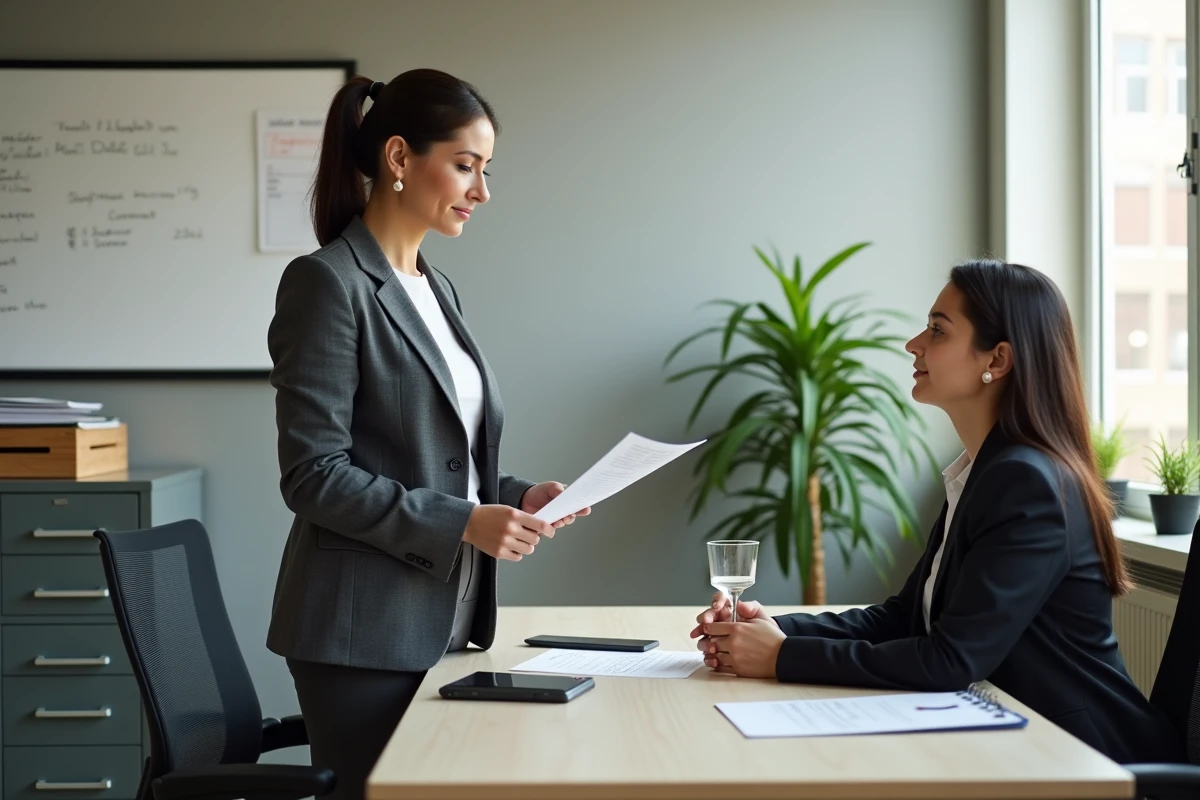 Responsable RH expliquant la durée légale de la période d'essai d'un CDD à un nouvel employé