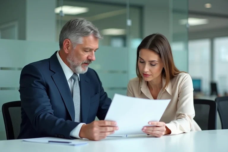 Responsable RH et employée discutant d'un accord de rupture conventionnelle autour d'une table de réunion en entreprise